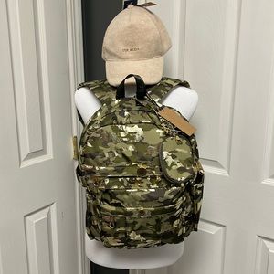 NWT! Steve Madden olive camo bmarli backpack and soft silk lined baseball cap!